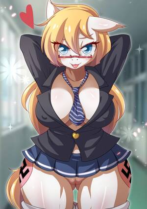 Fuzzy Skirt Porn - Rule 34 - 2018 aryanne aryanne (mlp) blonde hair blue eyes blush breasts  cleavage equine eyewear fan character female furry glasses heart horse  mammal miniskirt my little pony necktie nipple bulge pony
