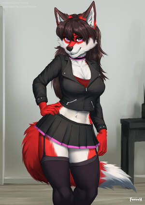 Fuzzy Skirt Porn - 250775 - safe, artist:foxovh, oc, oc only, canine, fox, mammal, anthro,  2023, bedroom eyes, belly button, black nose, bottomwear, breasts, brown  hair, choker, clothes, commission, crop top, cropped jacket, detailed  background, digital